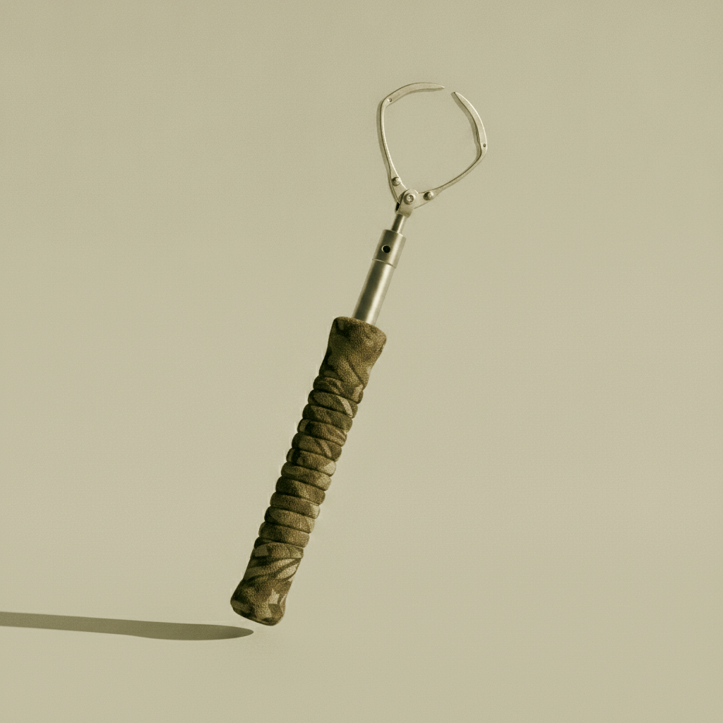 Telescoping retriever pole extended over water